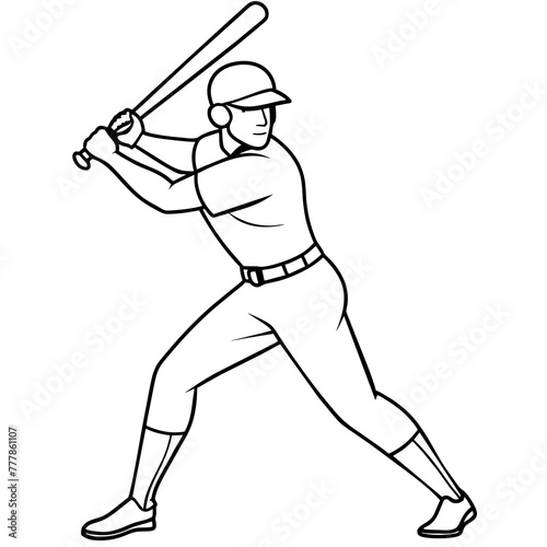 A batsman illustration with vecto art silhouette 