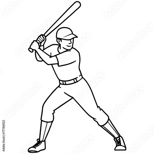 A batsman illustration with vecto art silhouette 