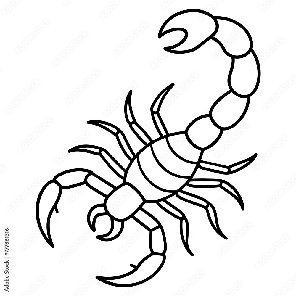 Fototapeta premium scorpion silhouette isolated on white