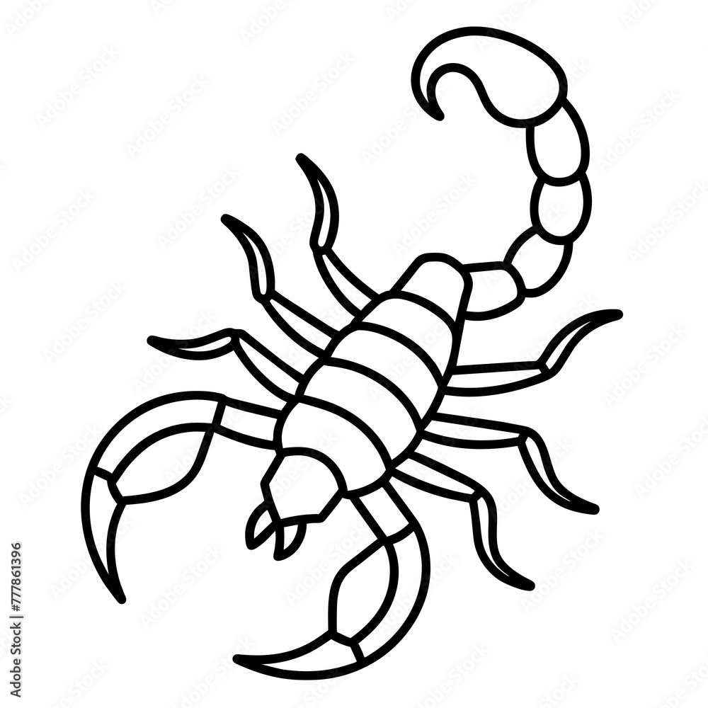 Fototapeta premium scorpion silhouette isolated on white