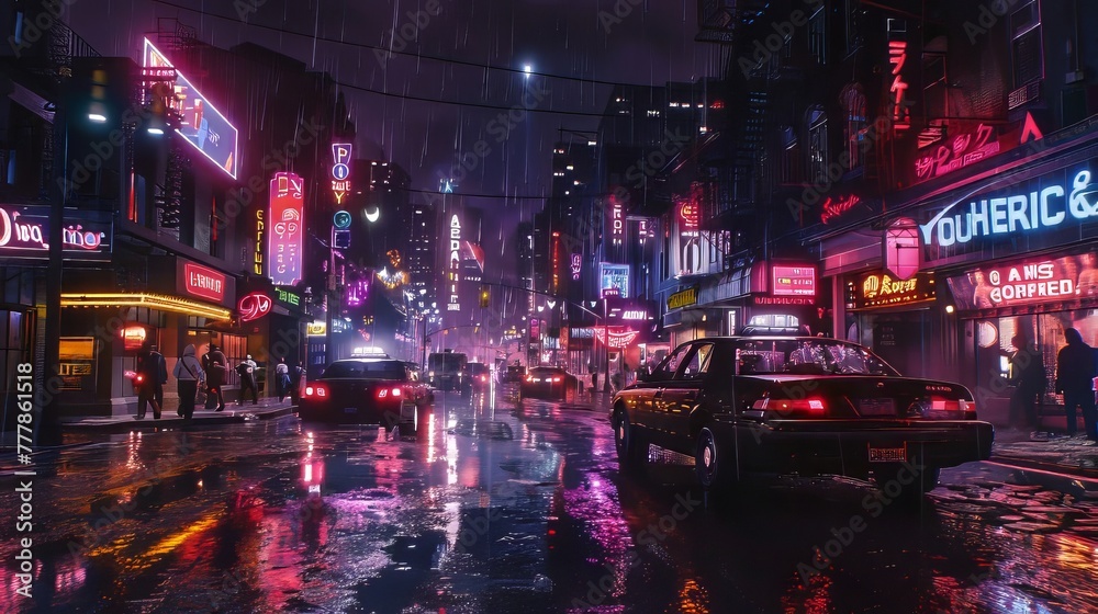 City Street At Night