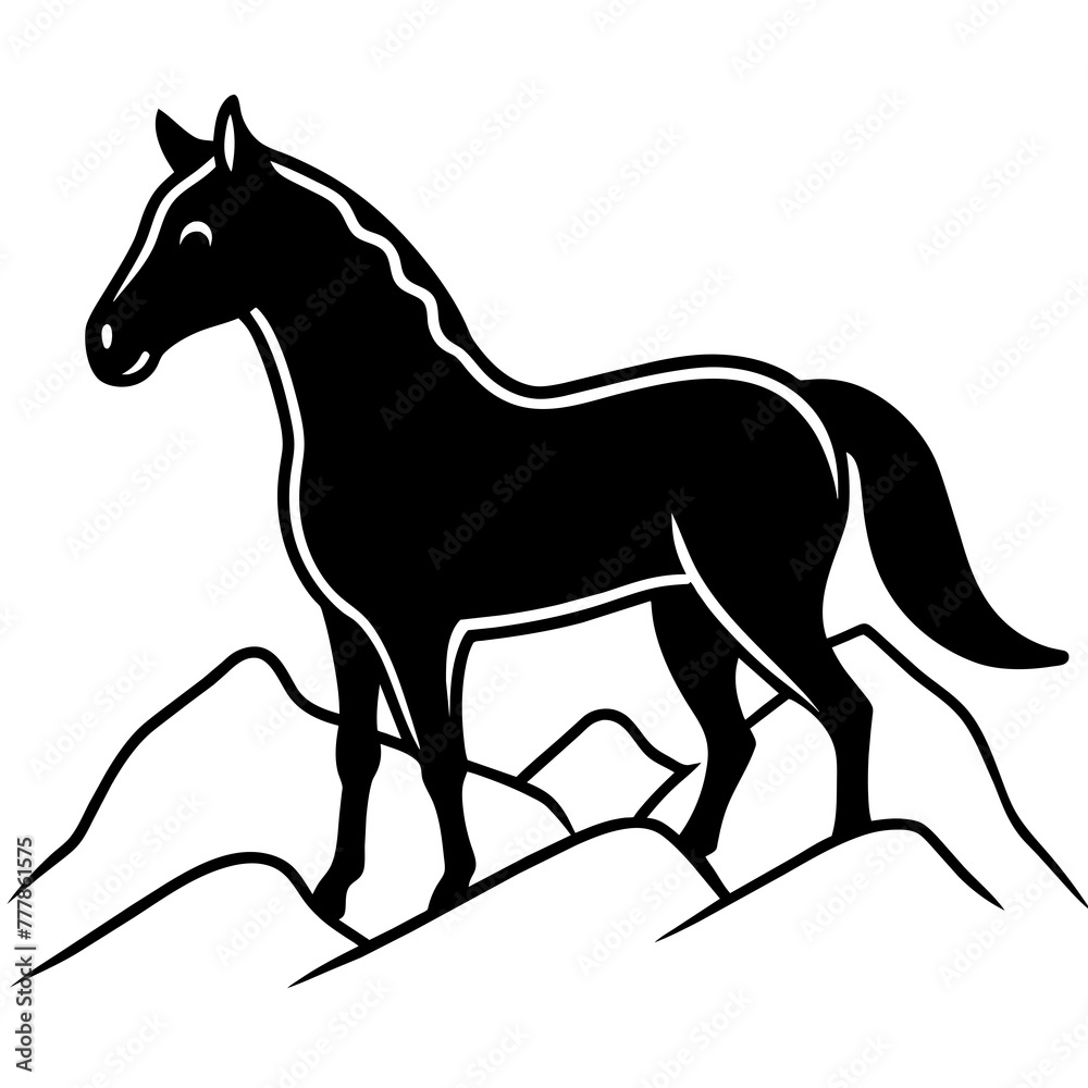 Obraz premium horse silhouette vector