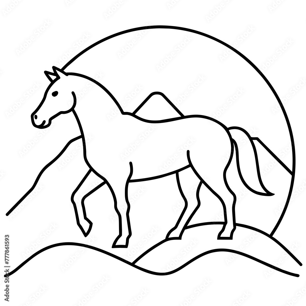Obraz premium horse silhouette vector