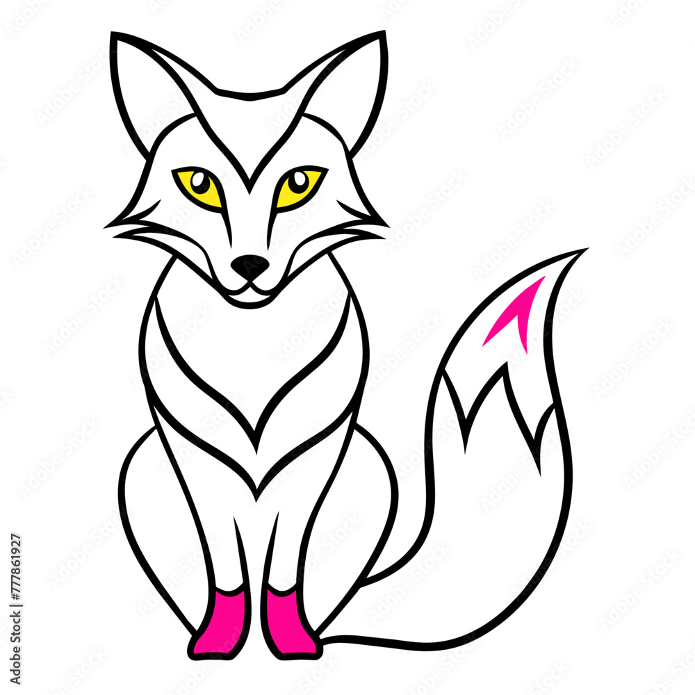 Obraz premium Fox illustration with vector art