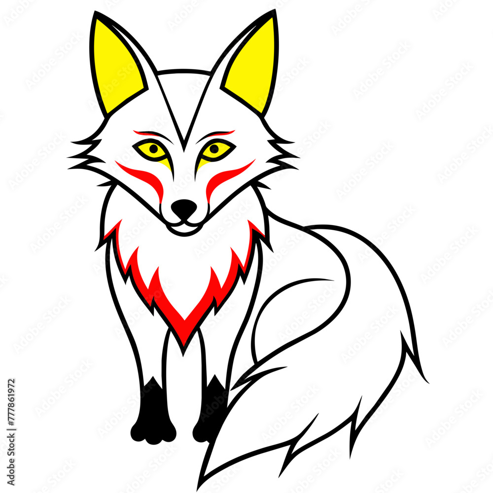 Obraz premium Fox illustration with vector art