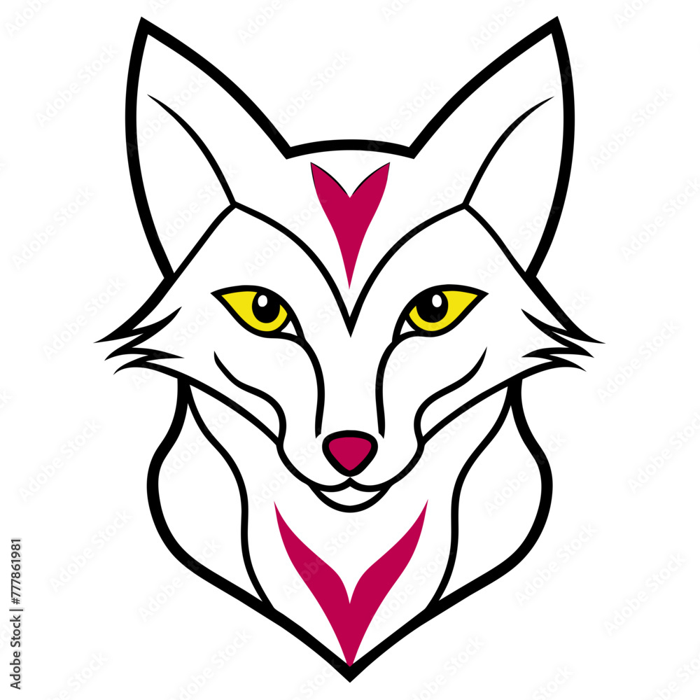Fototapeta premium Fox illustration with vector art