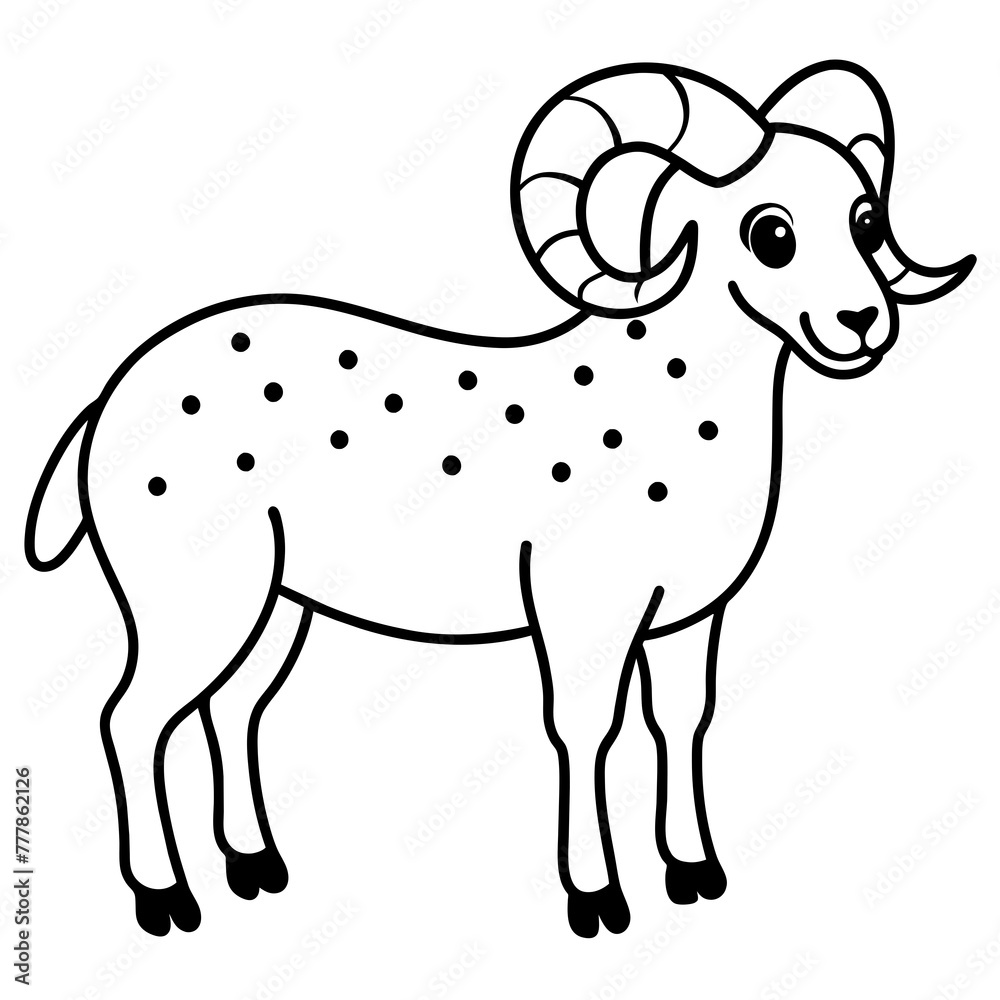 Fototapeta premium illustration of a sheep