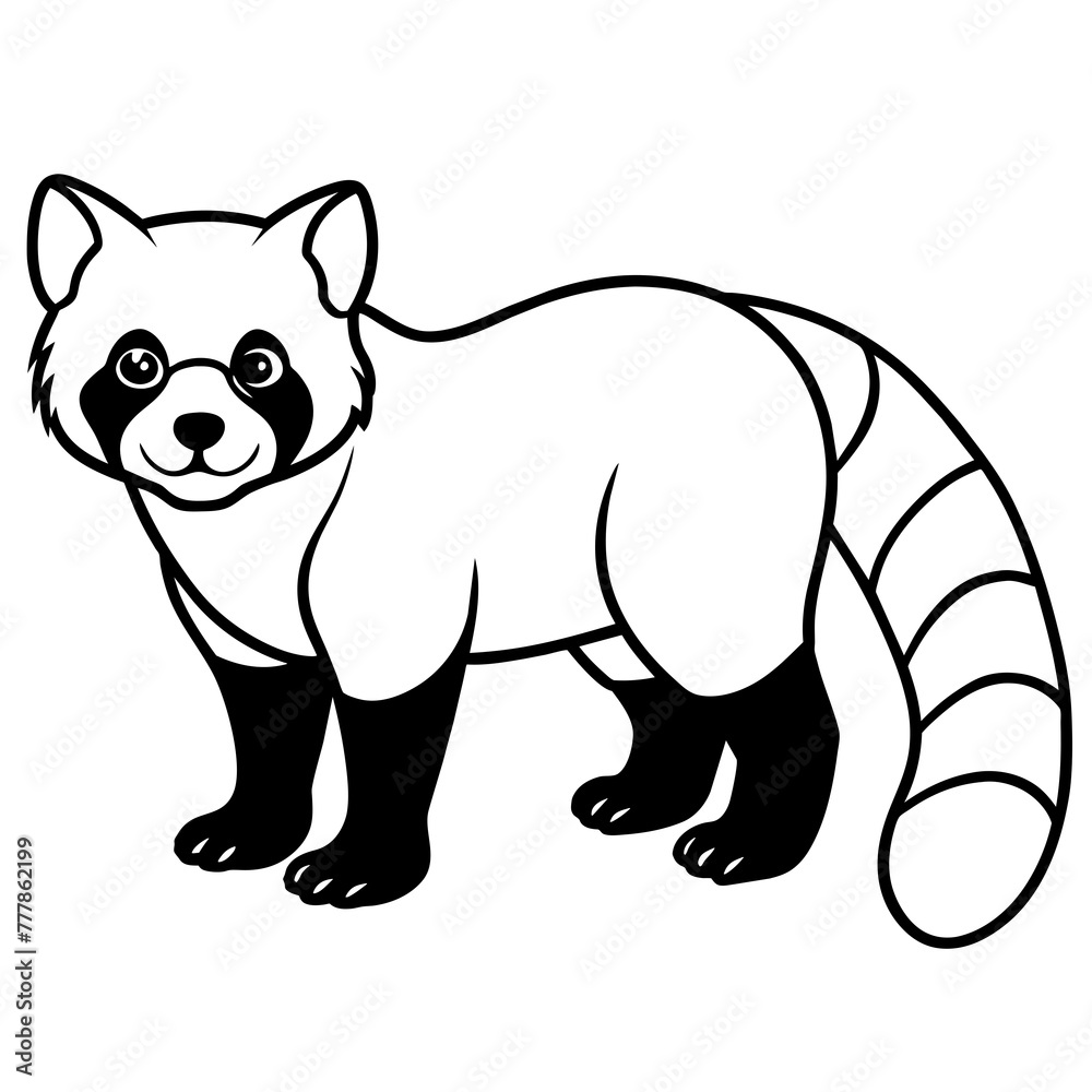 Fototapeta premium Playful Red Panda: Vector Illustration