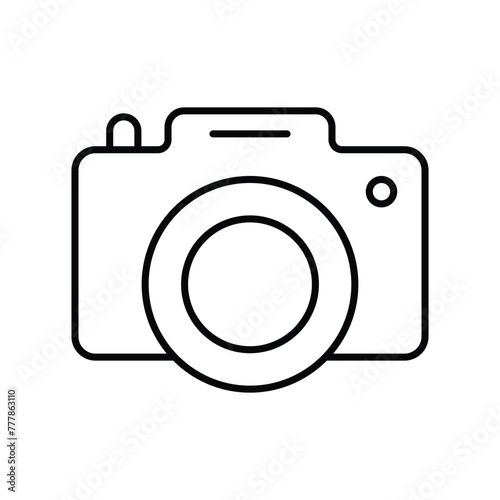 camera icon with white background vector stock illustration