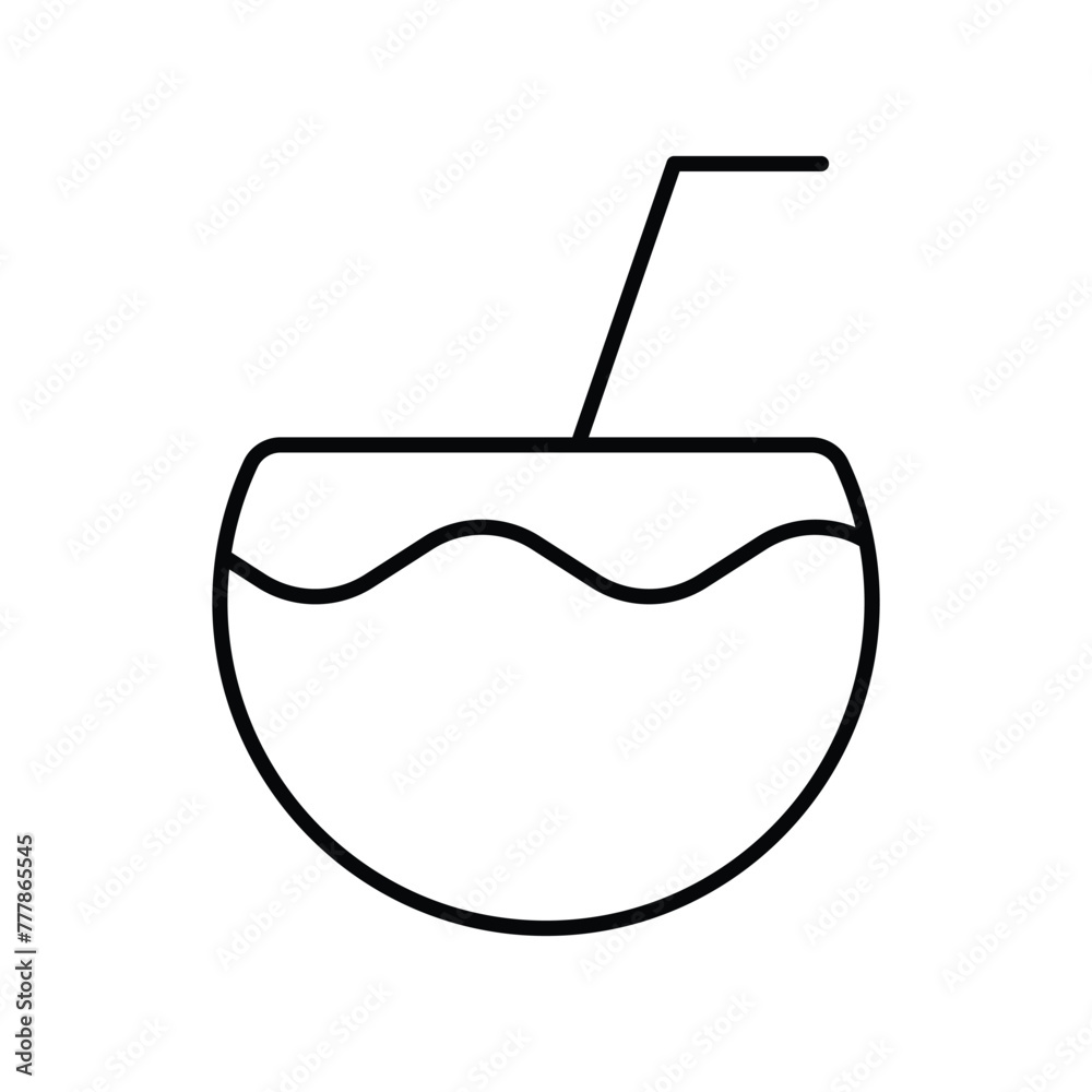 coconut drink icon with white background vector stock illustration coconut drink icon with white background vector stock illustration