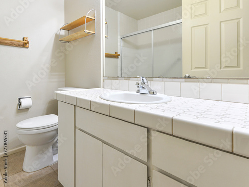 Modern residential bathroom interior