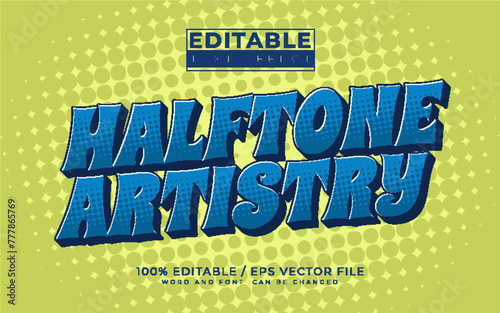 Editable 3D Text Effects Halftone Artistry