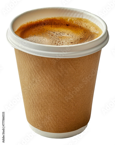 A cup of coffee is sitting - stock png.