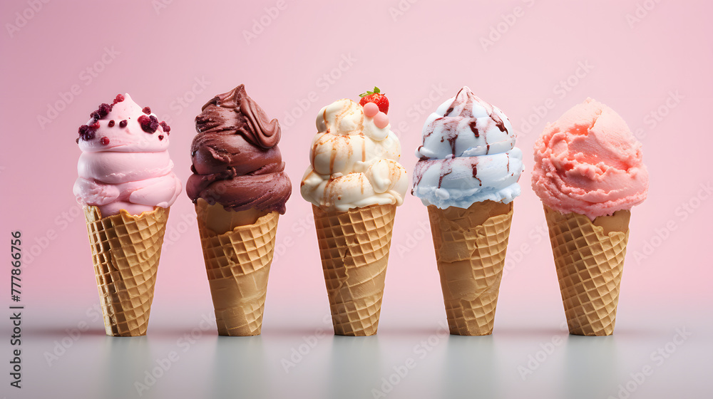 Ice Cream Catering Poster 3d - obrazy, fototapety, plakaty 