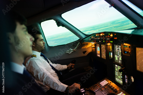 Aircraft Cabin, Flight Academy Simulator. photo