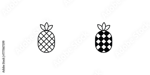 pineapple icon with white background vector stock illustration