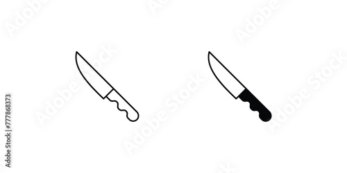 knife icon with white background vector stock illustration
