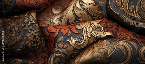 colorful floral ornamental cloth waves, motif, pattern 49