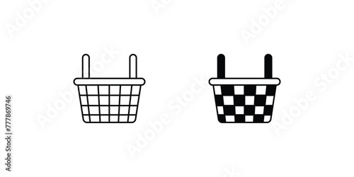 picnic basket icon with white background vector stock illustration