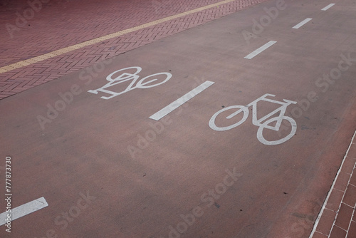 Bikesigns on a street / bike route photo