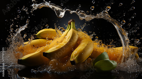 fresh fruit dropping in the water  splash water