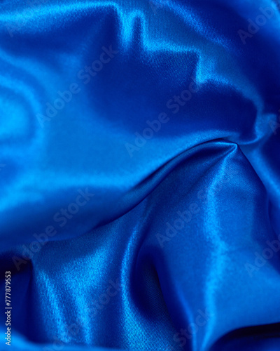 Ruffled Blue Satin Fabric shapes photo