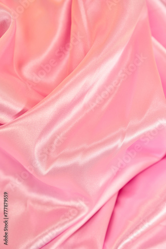 Ruffled Pink Satin Fabric shapes photo