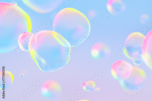 Abstract Metallic:Rainbow Spheres on Dreamy Background photo