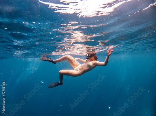 Woman snorkeling  photo