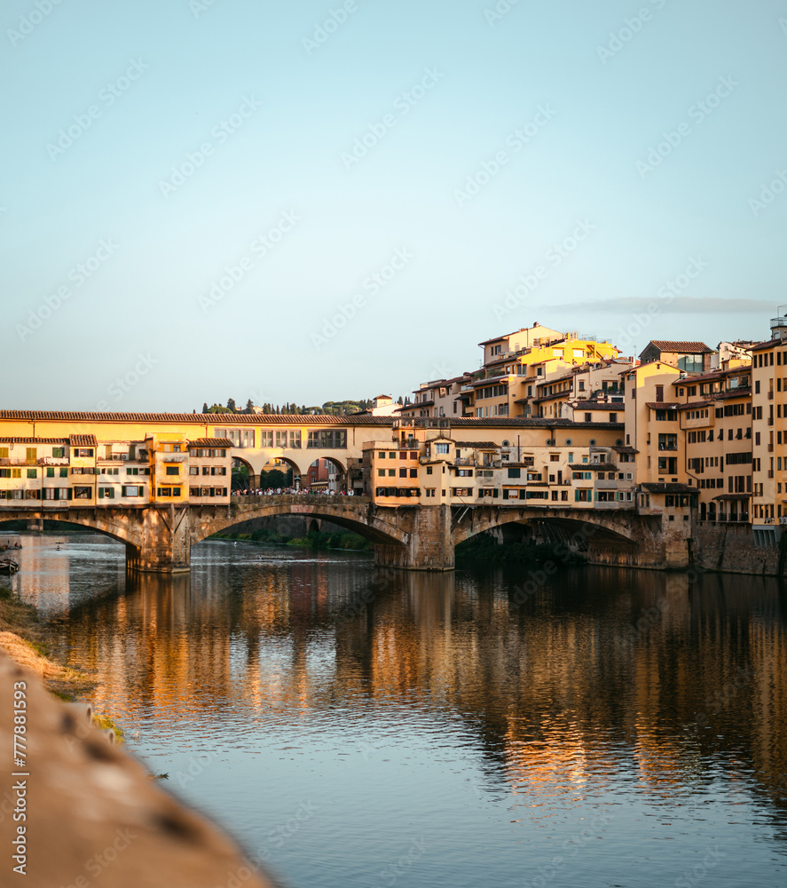 Ponte vecchio bridge in Florence during sunset Ponte vecchio bridge in Florence during sunset