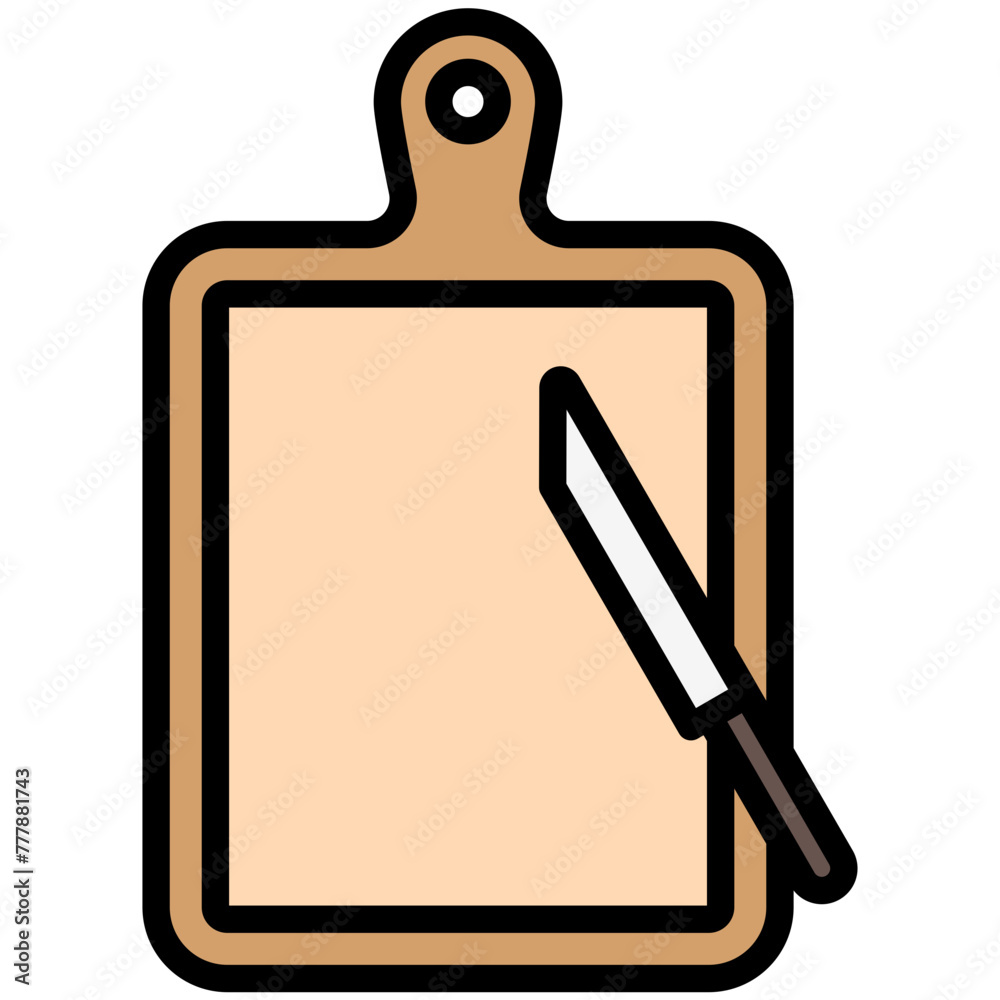 Obraz premium Cutting Board lineal multi color icon, relate to gastronomy theme. use for UI or UX kit, web and app development.