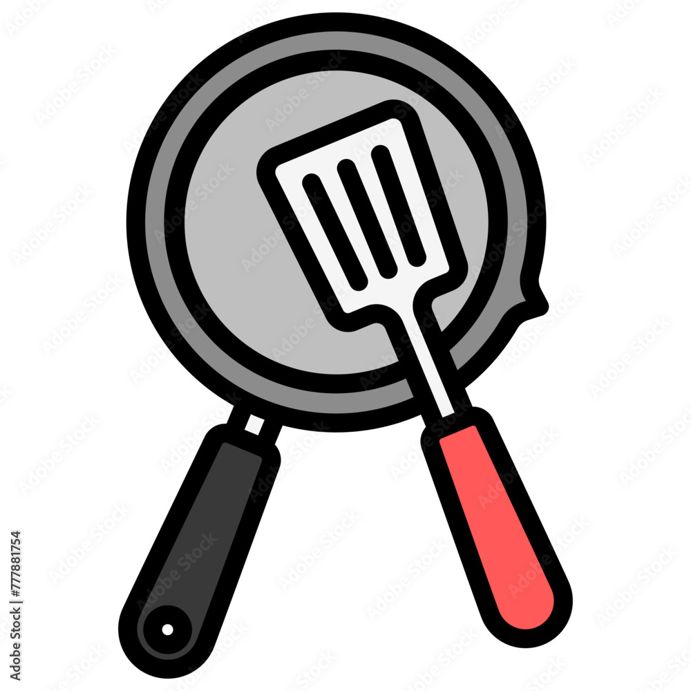 Frying Pan lineal multi color icon, relate to gastronomy theme. use for UI or UX kit, web and app development. Frying Pan lineal multi color icon, relate to gastronomy theme. use for UI or UX kit, web and app development.
