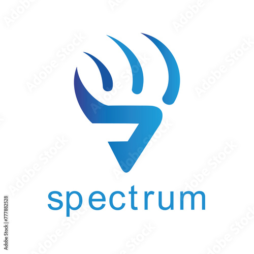 S letter Spectrum logo vector design template. Tech symbol