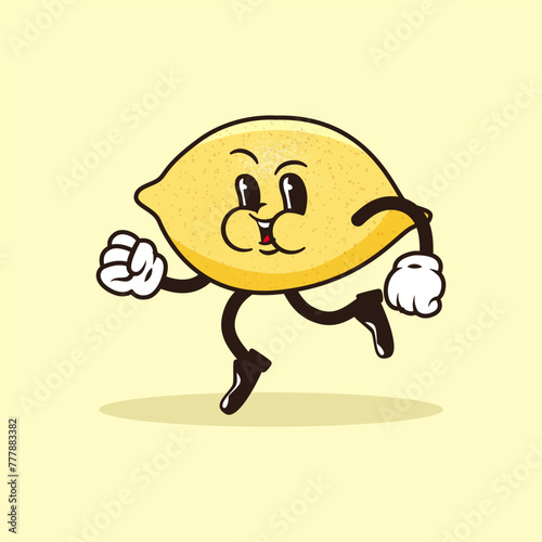 cute retro vintage fruits vector illustration