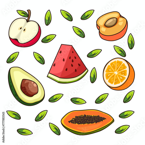 Fototapeta Naklejka Na Ścianę i Meble -  fruits vector illustration