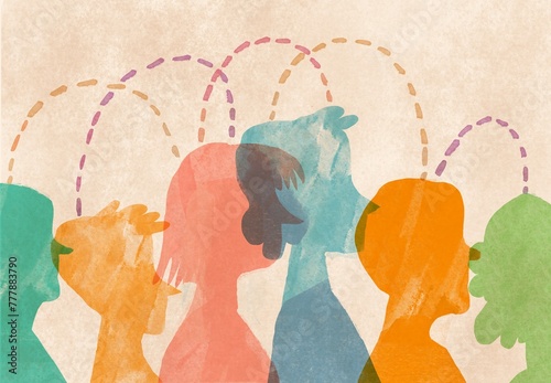 group of diverse multi raced people communicate with each other 