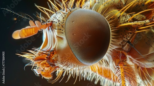 Microscopic image of a flys maxillae revealing the fine hairs and bristles used for detecting and manipulating food. © Justlight