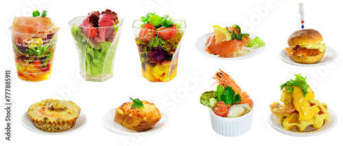 Quadro su tela 【PNG切り抜き】ヘルシーで美味しい洋食オードブルのデリセット9種