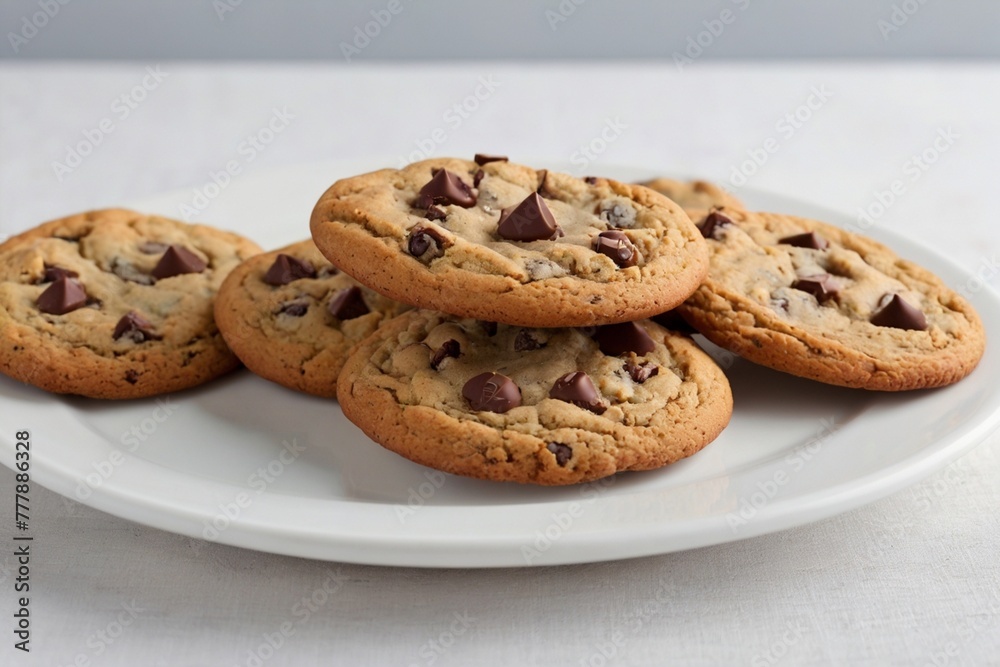 chocolate chip cookies on plate