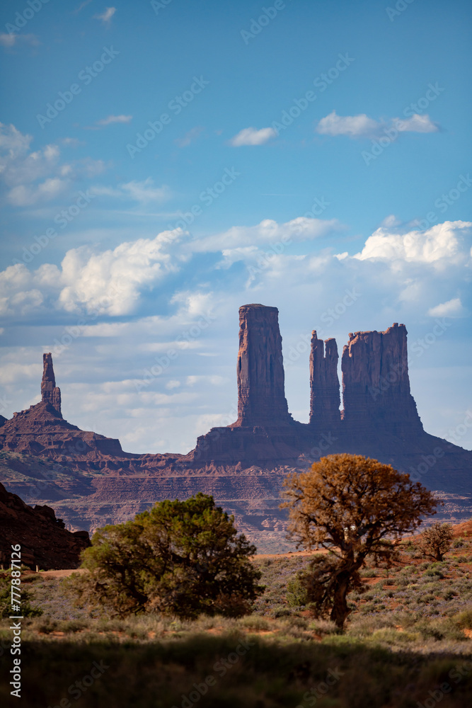 Sunny day Over the Mittens in Monument Valley Tribal Park Sunny day Over the Mittens in Monument Valley Tribal Park