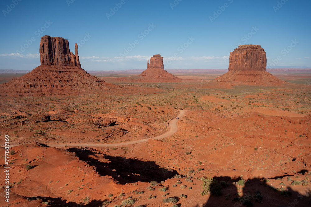 Sunny day Over the Mittens in Monument Valley Tribal Park Sunny day Over the Mittens in Monument Valley Tribal Park