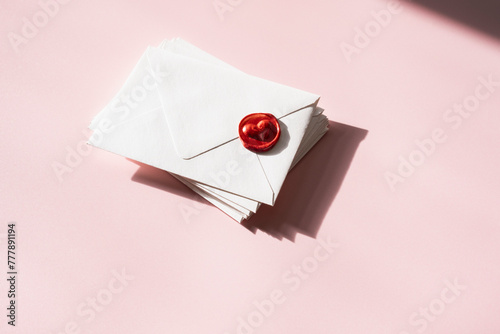 Cards with red heart seal