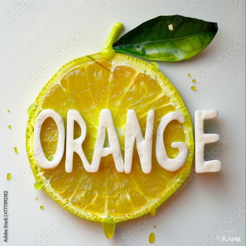 Orange Fruit With Orange Written