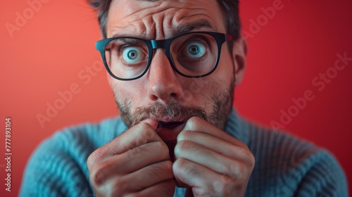 Man With Glasses Making Funny Face