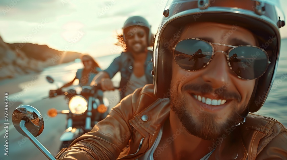 man selfie on motorbike