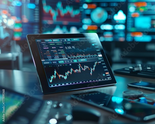 Tablet on a trading desk displaying market volatility alerts