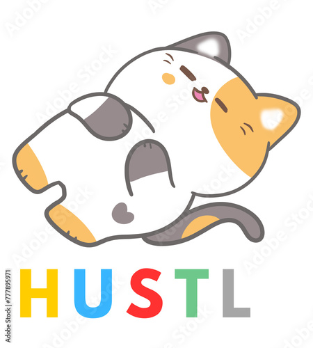 Funny Sarcastic Motivational HUSTLE Sleep cat