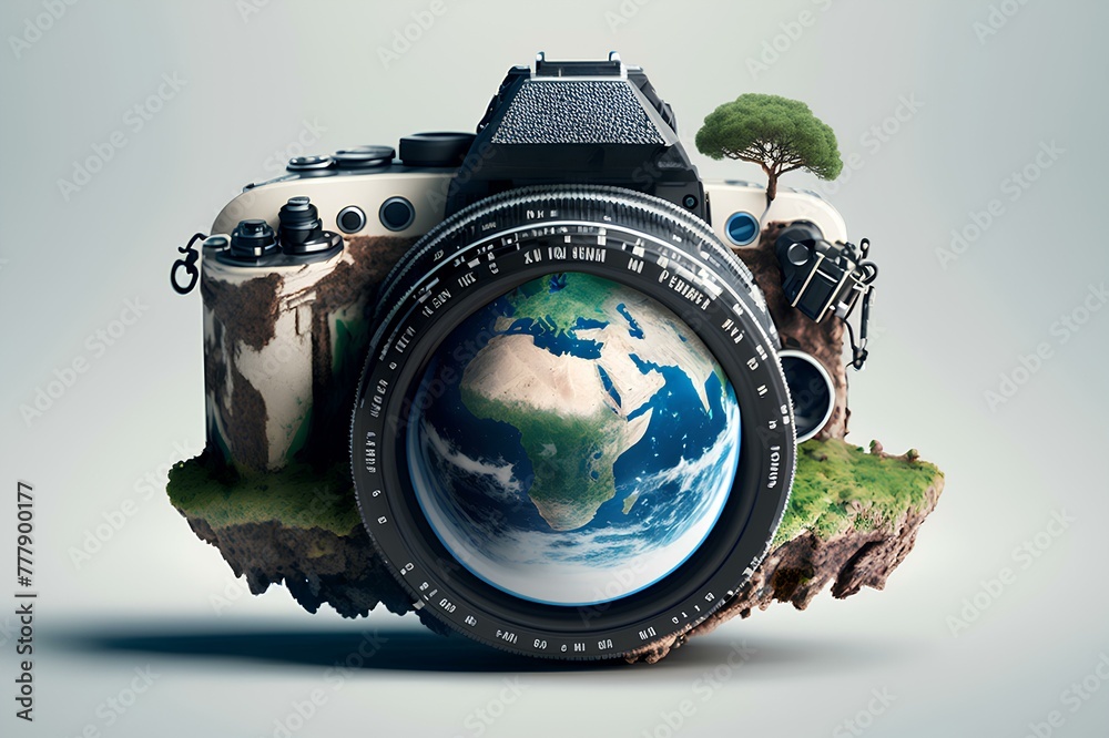 An HD image portraying a conceptual illustration of half the Earth as a ...