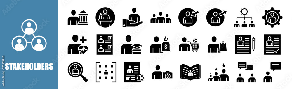 Stakeholders icon set for design elements Stakeholders icon set for design elements