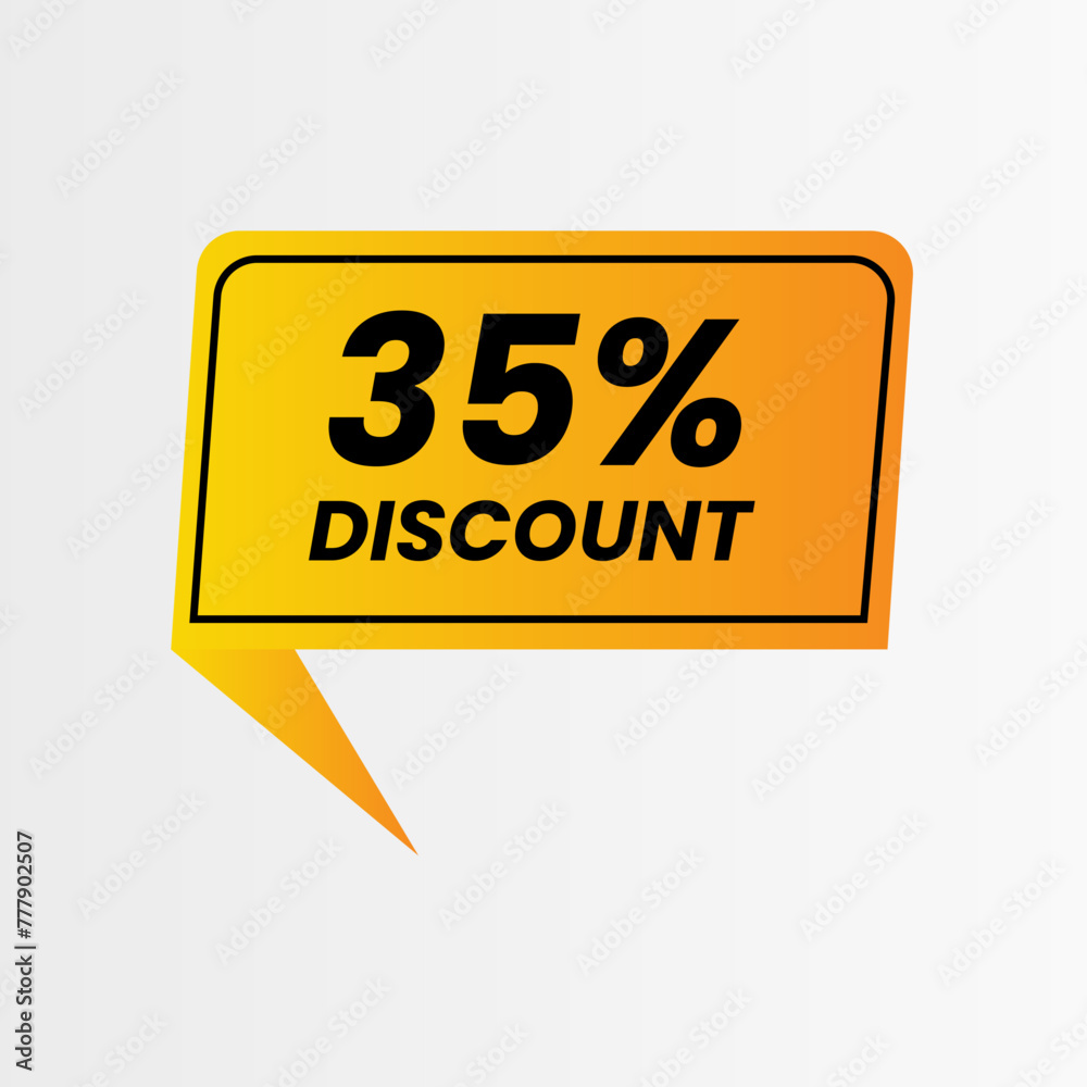A sticker with Discount in yellow. A sticker with Discount in yellow.